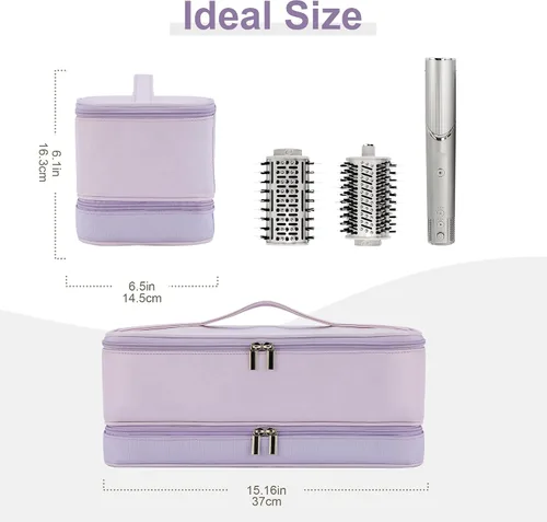 Vista 5 de BAGCRAZY - Funda de viaje para Shark FlexStyle y Dyson Airwrap, color morado Púrpura