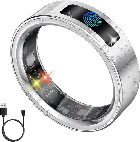 Vista 11 de uaue Anillo inteligente de salud para mujeres y hombres, alerta de vibración, control táctil, anillo de seguimiento de fitness con sueño/salud