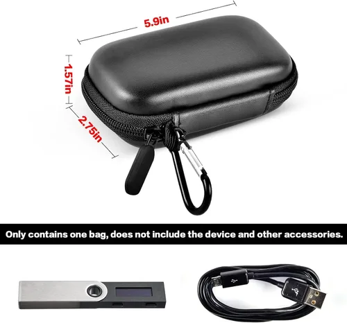 Vista 6 de Estuche rígido de transporte compatible con Ledger Nano X/S/S Plus, organizador de almacenamiento de cartera de hardware criptográfico de EVA