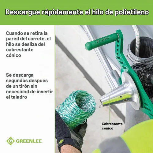Vista 6 de Greenlee G1 Versi-Tugger - Extractor de cable eléctrico de mano, 1,000 libras, 1/2" - 4