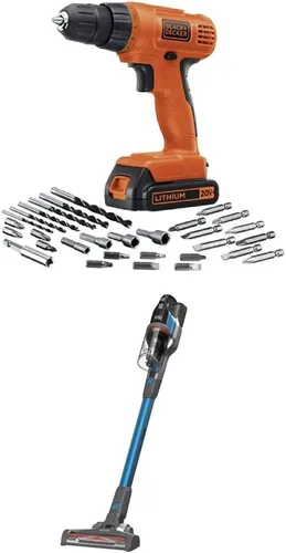Vista 3 de BLACK+DECKER LD120VA - Taladro de litio máximo de 20 voltios con 30 accesorios, naranja con juego de accesorios combinados BLACK+DECKER BDA91109