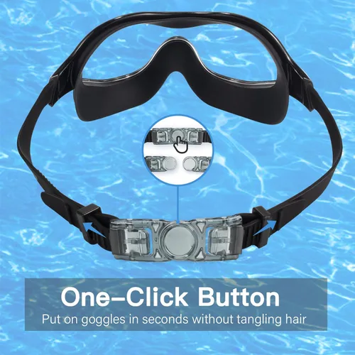 Vista 7 de Keary Paquete de 2 gafas de natación para adultos y jóvenes con junta de silicona suave, protección UV antivaho sin fugas, gafas de visión clara
