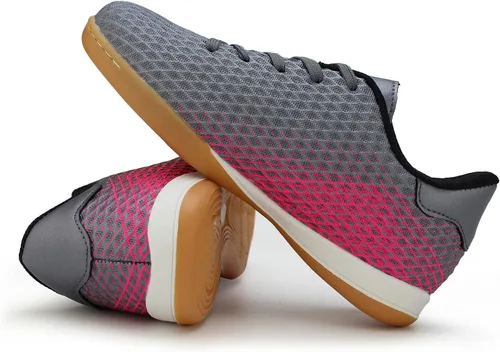 Vista 6 de Hawkwell Tacos deportivos unisex con cordones para niños y niñas zapatos de fútbol para entrenamiento de interiores niñoniño pequeñoniño grande