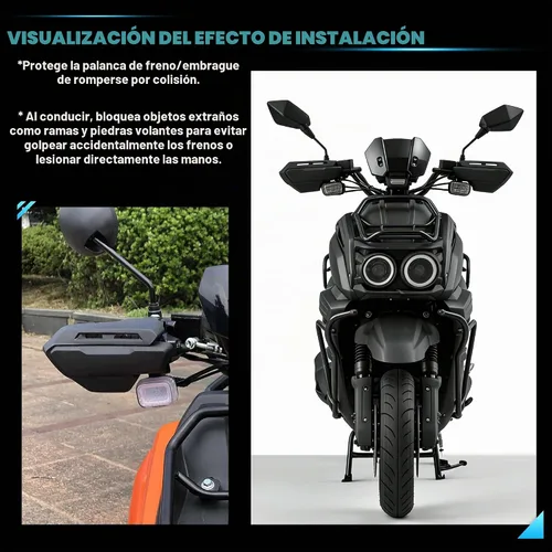Vista 5 de Mokuo - Guardamanos de motocicleta para Yamaha Zuma 125 2022-2023 – Deflector de viento en manillar, protector de mano
