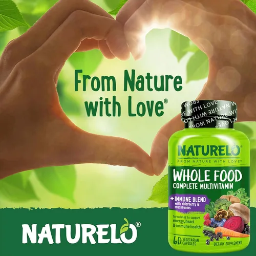 Vista 6 de NATURELO Multivitamínico de Alimentos Integrales + Mezcla Inmunológica con Saúco y Hongos - Multivitamínico Completo con Apoyo Inmunológico Extra