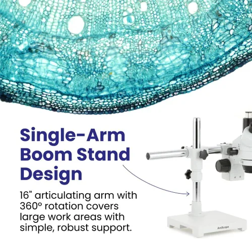 Vista 4 de AmScope SM-3T microscopio estéreo trinocular profesional con zoom estereoscópico SM-3T con control simultáneo de enfoque, oculares WH10x, aumento