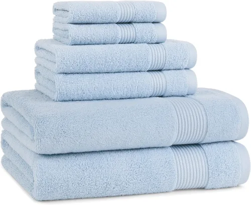 Vista 41 de Juego de toallas de baño Arkwright de 4 piezas - 100% algodón súper suave, 600 GSM de secado rápido y absorbente, artículos de lujo para baño