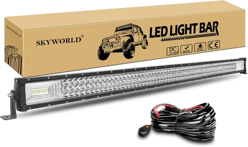Vista 10 de SKYWORLD 52 pulgadas 675 W triple fila LED barra de luz delgada spot inundación Combo haz de trabajo conducción niebla lámpara barco iluminación