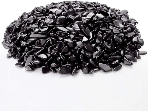 Vista 4 de Twdrer Pequeñas virutas de obsidiana negra natural de 2 libras/33.51 oz, piedra triturada, piedra de cuarzo de forma irregular, curación de roca