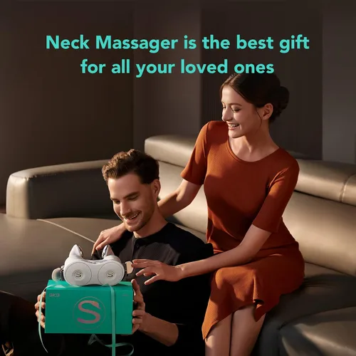 Vista 9 de SKG Masajeador de cuello Shiatsu para aliviar el dolor de tejido profundo, regalos para hombres, mujeres, papá, mamá, masajeador de cuello