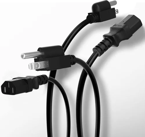 Vista 4 de Elecan Cable de alimentación de repuesto de 3 clavijas de 50 pies, cable de alimentación flexible y duradero a prueba de calor para dispositivos CA