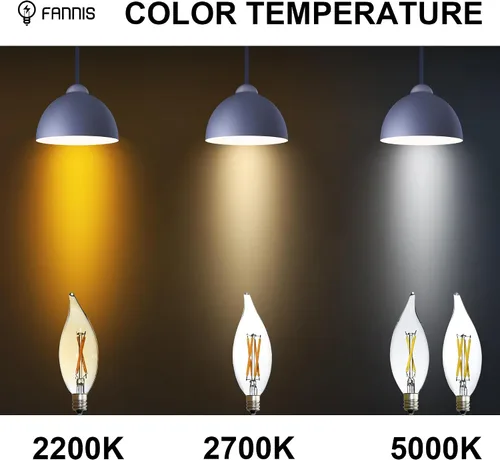 Vista 7 de Paquete de 6 bombillas LED de punta de llama C32 de reemplazo, 2 W equivale a 20 W, foco Edison de filamento cálido 2200 K, bombilla de candelabro