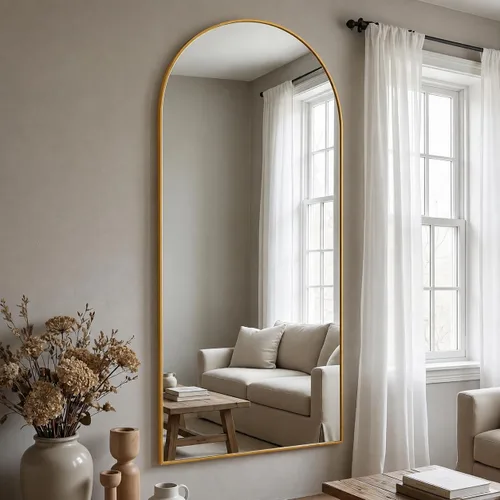 Vista 20 de Antok Espejo de longitud completa, 48 x 14 pulgadas, espejo colgante sobre Negro