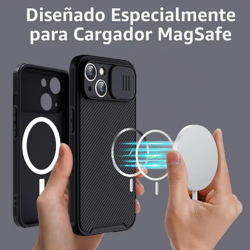 Vista 2 de Funda para iPhone 14 compatible con Magsafe, funda protectora de cámara iPhone 14 [compatible con carga inalámbrica] con cubierta deslizante