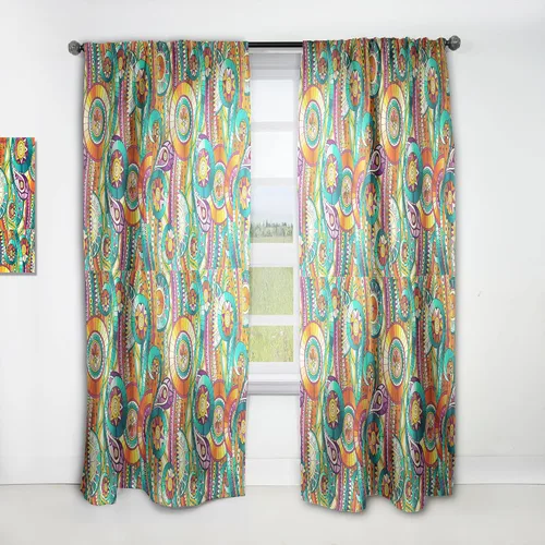 Vista 9 de DesignQ Panel de cortina bohemio y ecléctico 'Ethnic Pattern', 18645, 52x90, (abstracto-bohemio)