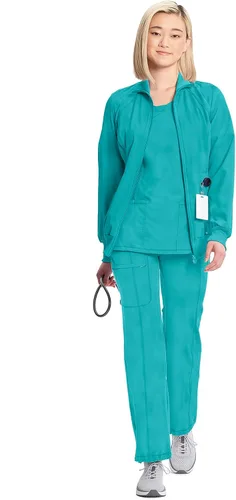 Vista 39 de Infinity by Cherokee 2391A - Chaquetas médicas con cremallera frontal para mujer, tela elástica en 4 direcciones