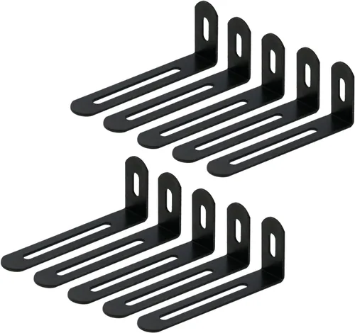 Vista 10 de KUMGROT 20 soportes de expansión de mesa ajustables en ángulo recto ranurados, sujetadores de esquina de hierro fundido de 0.98 pulgadas para mesas