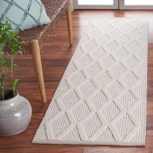 Vista 11 de SAFAVIEH Natura Collection - Alfombra de pasillo de 8 pies, color negro y marfil, diseño moderno, ideal para zonas de alto tráfico en pasillo, baño