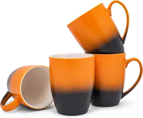 Vista 10 de Elanze Designs Magenta blanco dos tonos Ombre mate taza de café de cerámica de 12 onzas Magenta y blanco.