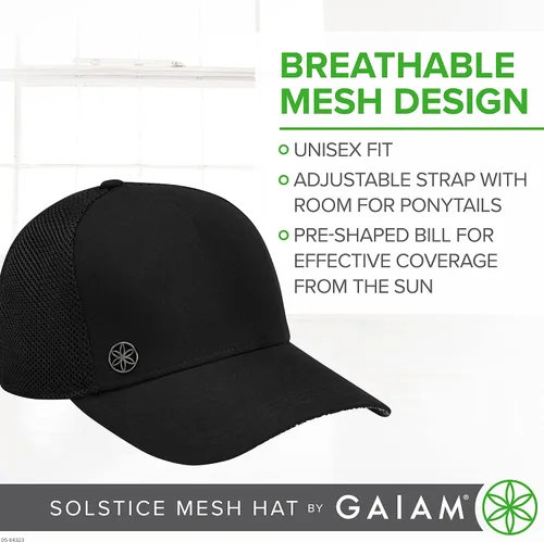 Vista 2 de Gaiam Sombrero de malla Solstice, negro