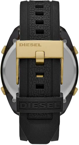 Vista 3 de Diesel Crusher Digital para hombre tamaño de caja de 1811in reloj de nailon dorado correa Oro Correa
