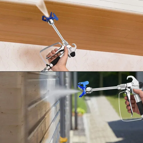 Vista 8 de FUNTECK Kit de pistola y manguera sin aire con poste de extensión de 8 pulgadas, incluye protector de punta y punta 517, 3600 PSI