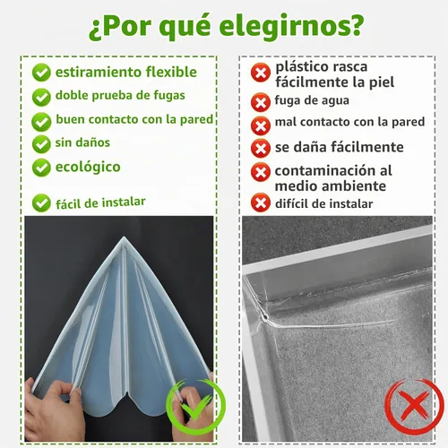 Vista 7 de Protector contra salpicaduras de ducha de silicona XXL - Protector