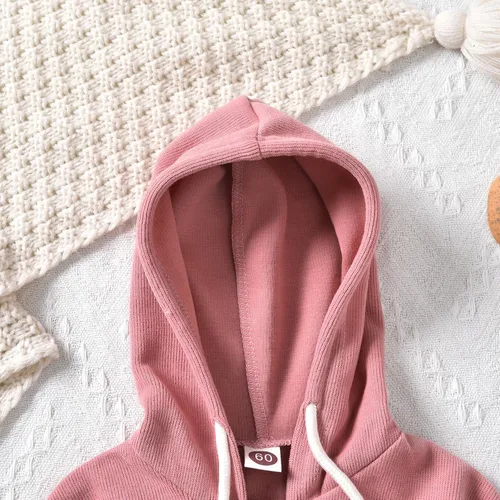 Vista 5 de Unutiylo Enterizo unisex de manga larga con cremallera y capucha para bebés y niñas