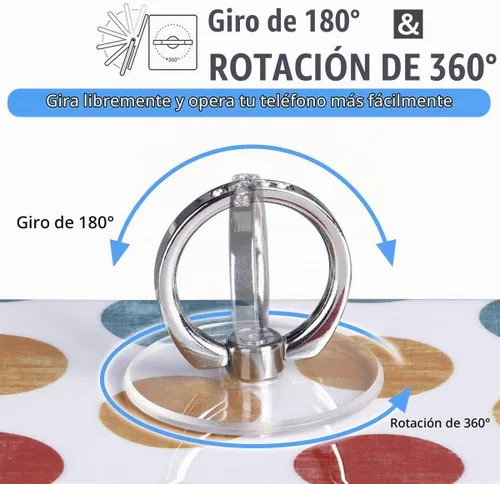 Vista 4 de Soporte Transparente para Anillo de Teléfono con Agarre - EI Sonador Soporte Transparente para Anillo de Teléfono Celular con Agarre para Dedos