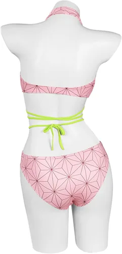 Vista 3 de BAKUGOU Tanjiro - Traje de baño para mujer Tanjiro Nezuko traje de baño Kimetsu No Yaiba traje de baño Demon Slayer Giyuu