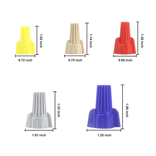 Vista 3 de 100 conectores de tuercas de alambre aladas, amarillo de 22-10 AWG, tapas de alambre de tornillo eléctrico de fácil giro (P11 amarillo)