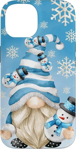 Vista 4 de Cute Winter Gnome Dad with Snowflake Decor and Snowman Case for iPhone 17