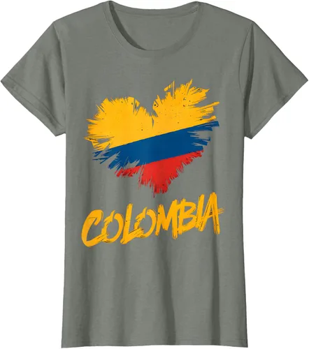 Vista 12 de Camiseta con la bandera del corazón de Colombia