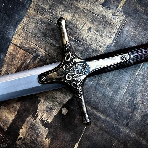 Vista 7 de Espada larga de caza de brujo de espuma medieval de 41 pulgadas para cosplay LARP disfraz Halloween