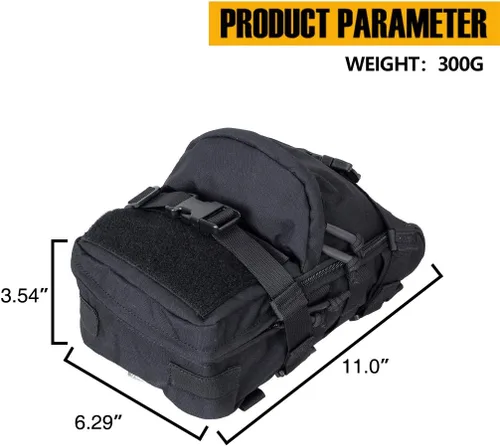 Vista 3 de IDOGEAR Tactical Hydration Pack MOLLE Water Bladder Bag, Mini Backpack YKK Zipper Hiking Camping Outdoor Training Carrier