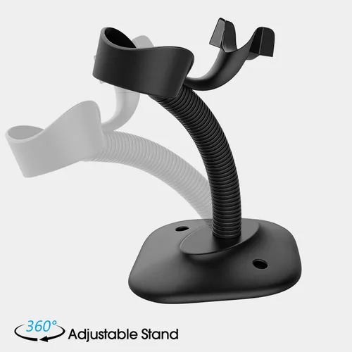 Vista 5 de Esup Escáner de código de barras con soporte Escáner de código de barras USB Lector de código de barras láser de mano con soporte ajustable
