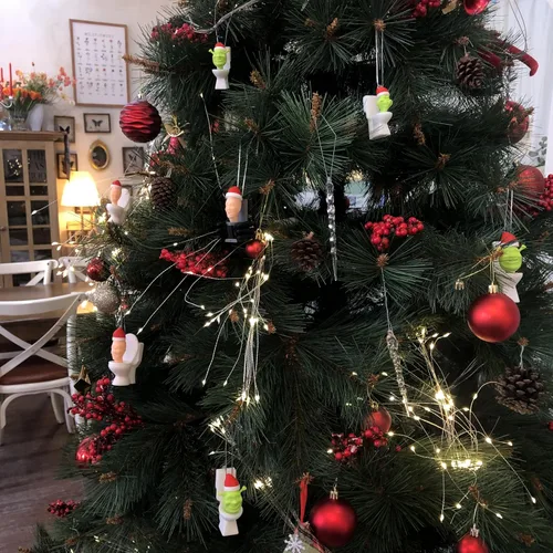Vista 6 de Divertidos adornos de Navidad impresos en 3D: para ventilador de inodoro Skibidi, adorno colgante de Skibidi, decoración de árbol de Navidad 2025