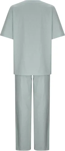 Vista 20 de Conjuntos de verano de 2 piezas para mujer, conjuntos elegantes y casuales de color liso, para verano, otoño, cuello redondo, tops y pantalones