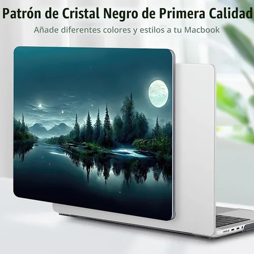 Vista 4 de Tuiklol - Funda para MacBook Pro de 14 pulgadas, versión 2026, 2025, 2024 Noche bosque oscuro