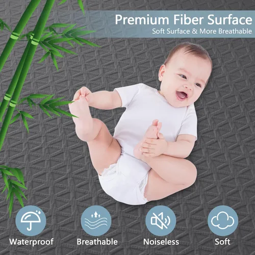 Vista 2 de Protector de colchón impermeable premium tamaño twin, cubierta de cama transpirable de tela de aire 3D refrescante, funda de almohadilla de colchón