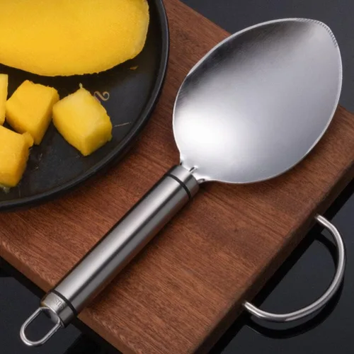 Vista 5 de Alipis Herramientas de preparación de mango, cuchara de acero inoxidable para cortar mango con mango antideslizante, divisor de frutas, cortador