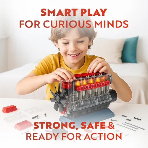 Vista 5 de Playz Kit de modelo de motor 6 en línea de trabajo - Construye tu propio