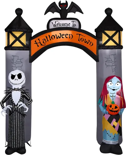 Vista 3 de Jack Skellington On Tombstone Airblown inflable de 3.5 pies de alto