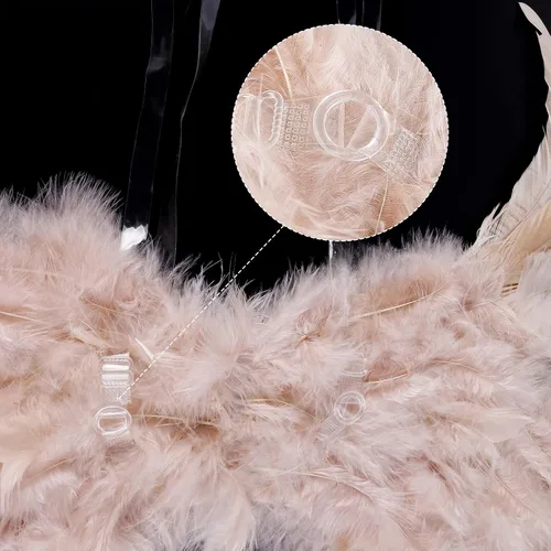 Vista 5 de Halloween Feather Angel Wings with Elastic StrapsHalloween Cosplay Party Fairy Angel Costume Wings for Adults and Kids