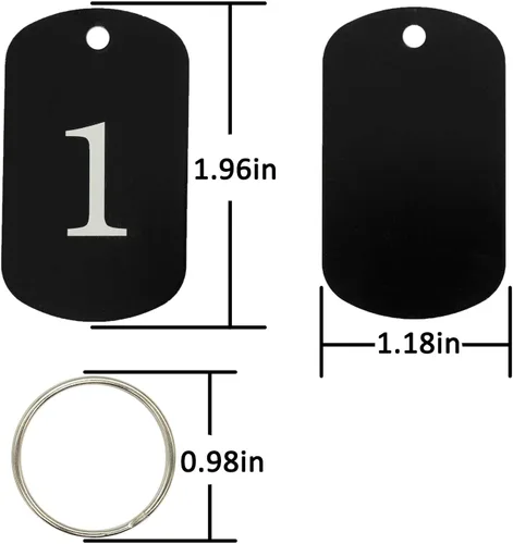 Vista 2 de Etiquetas numeradas de aluminio para identificación (1-10, negro)