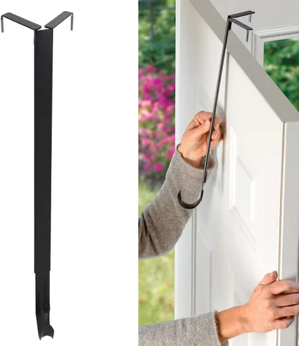 Vista 13 de Haute Decor Adapt - Colgador de corona ajustable, con ajuste de parte superior y longitud - Latón antiguo - Soporte para corona sobre la puerta que