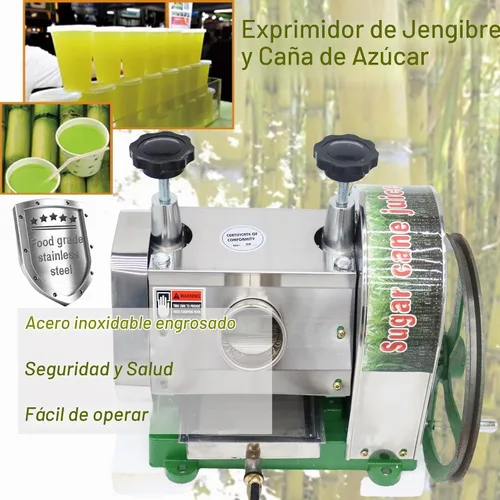 Vista 2 de Exprimidor manual de caña de azúcar 330LBS/H Extractor de jugo de caña de azúcar de entrada de 2.4 pulgadas, máquina de prensa de caña de azúcar