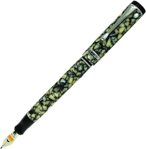 Vista 28 de Conklin Duragraph Pluma estilográfica Abalone Nights - Punta mediana, elegante instrumento de escritura con exquisito acabado de abulón