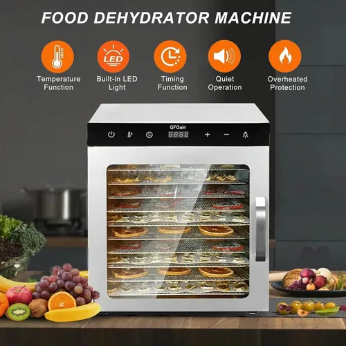 Vista 2 de Procesador de alimentos, secador de congelador LED, secador de alimentos de 10 capas, secadora de congelador de acero inoxidable para el hogar