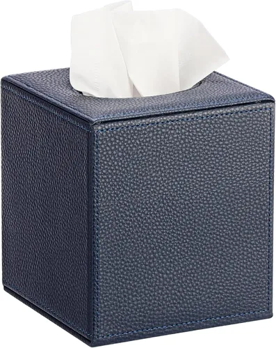 Vista 8 de Sumnacon Funda de Caja de Paños Cuadrada Elegante Caja de Paños con Base Magnética de PU, Funda de Paños de Cuero en Cubo para Sala de Estar, Baño